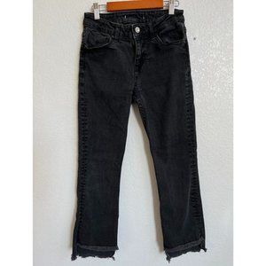 ZARA Black Ankle Cut Denim Low-Rise Jeans Size XS